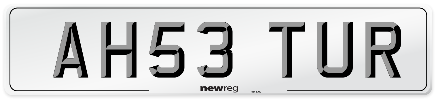 AH53 TUR Number Plate from New Reg